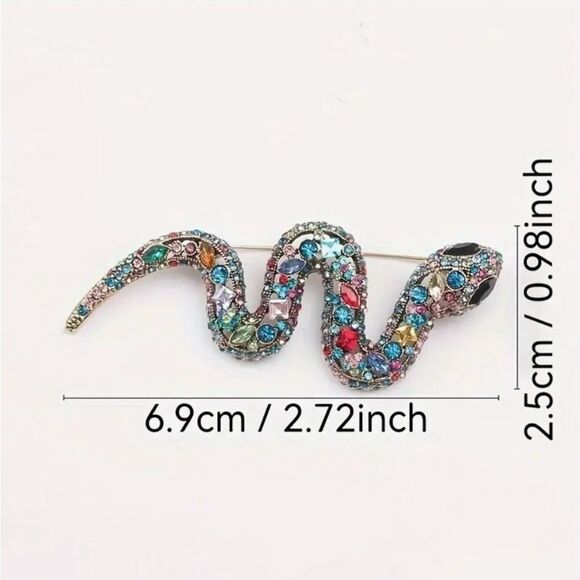 🐍 NEW sparkling & colorful crystal slithering snake brooch 🐍 - Picture 5 of 6